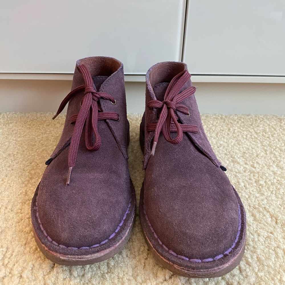 Suede purple boots